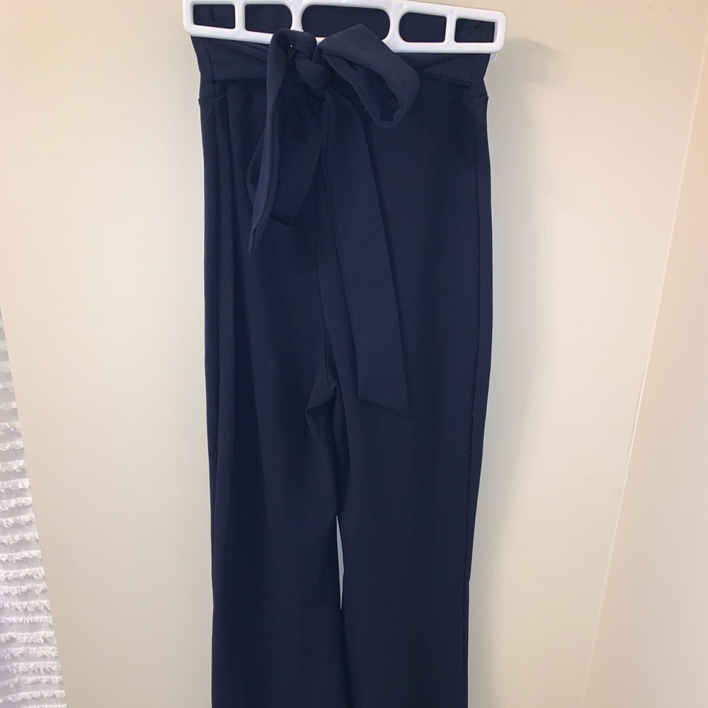 High Waisted Blue Wide Leg Pants